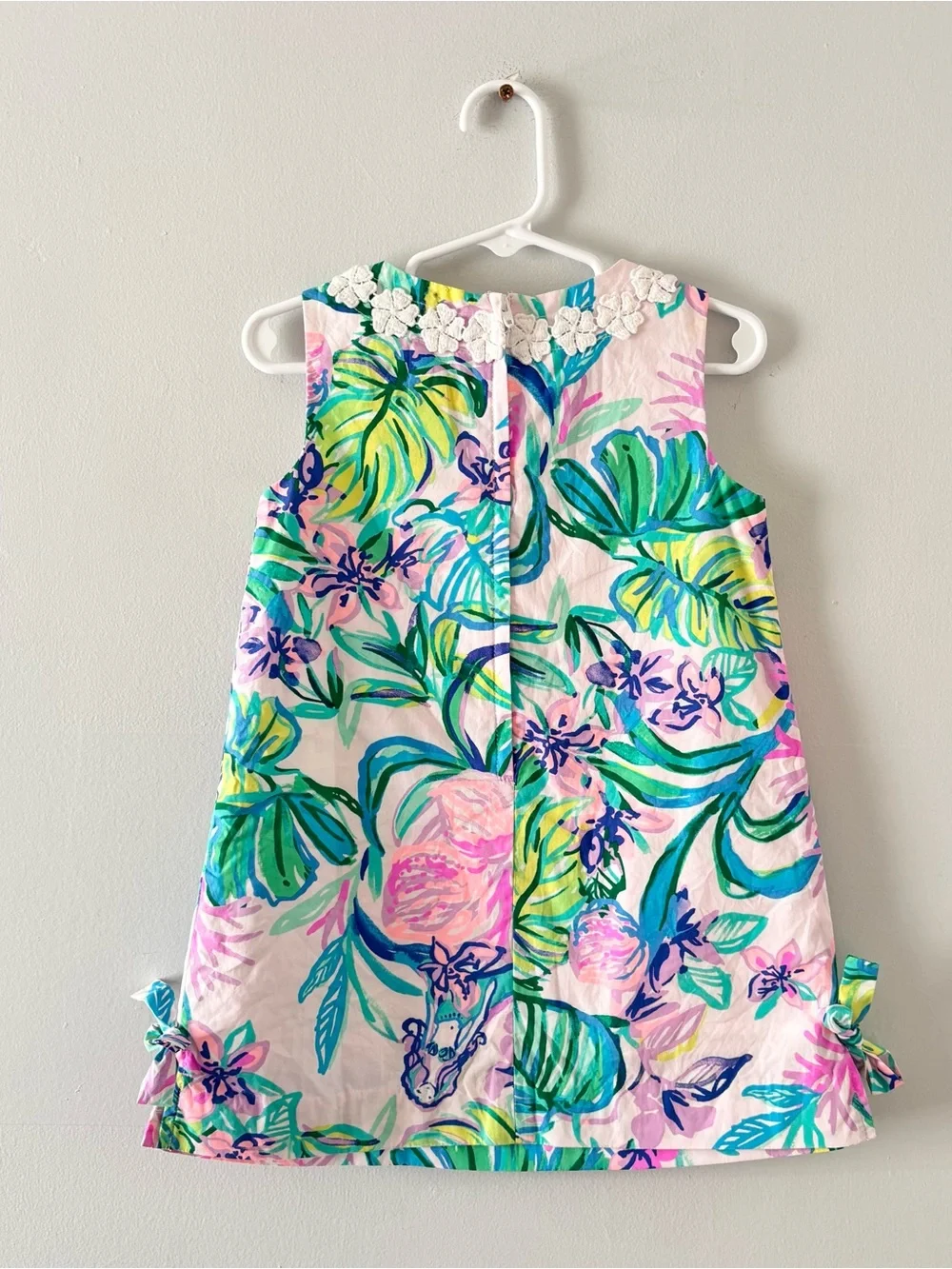Lilly Pulitzer Girl’s Little Lilly Shift Dress Multicolor Printed Side Bow Ties